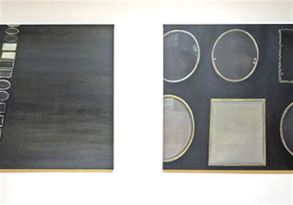"Untitled," a diptych of paintings, is part of "Fabrizio Gerbino: Beyond the Object" exhibit.