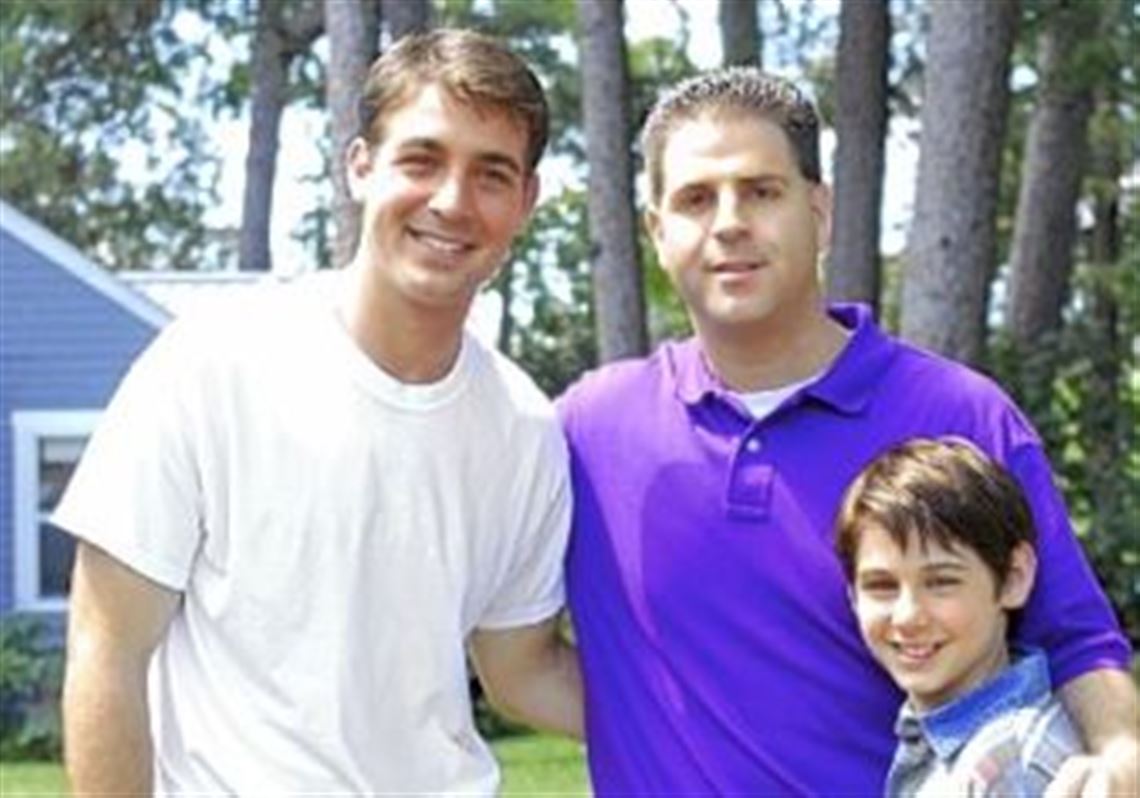 Jimmy Wolk, left, and Dominic Scott Kay, right, both portray Brad Cohen, center, in "Front of the Class."
