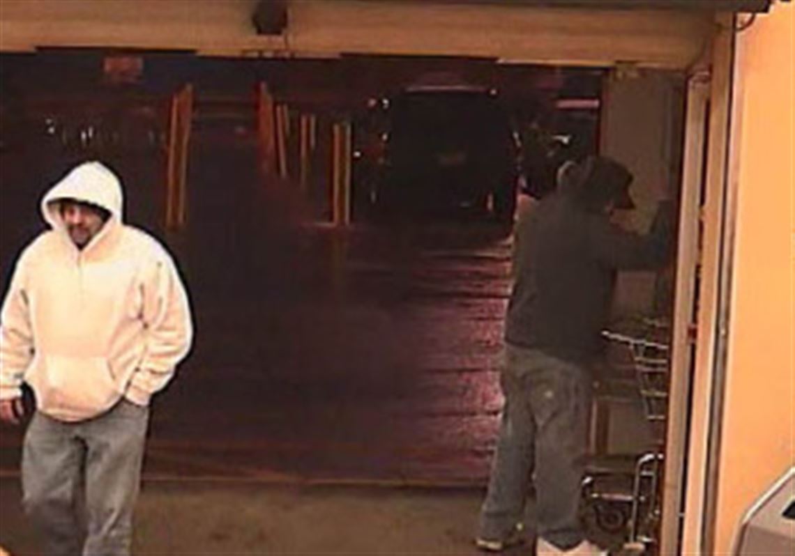 This image from a security camera shows a bank robbery suspect at First National Bank inside the Giant Eagle at Fayette Plaza.