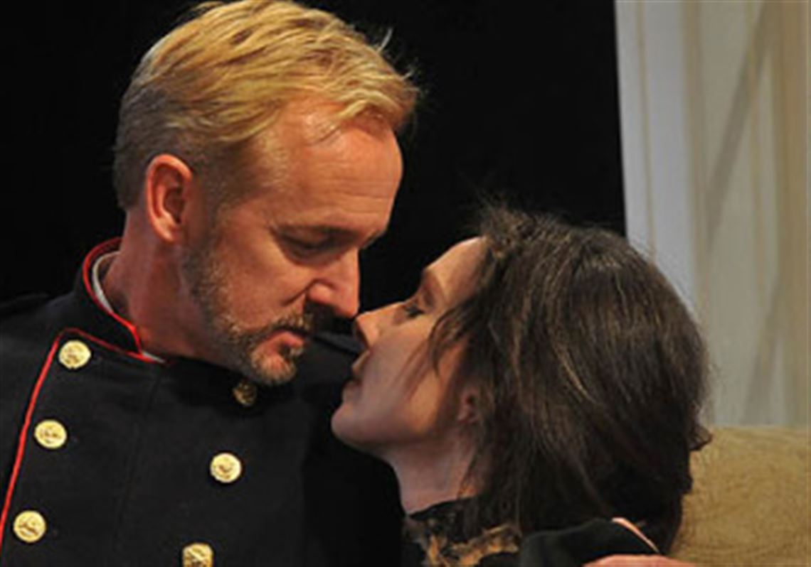 David Whalen, as Vershinin in Chekov's play "Three Sisters" with Allison McLemore, who plays Masha, July 10, 2012.