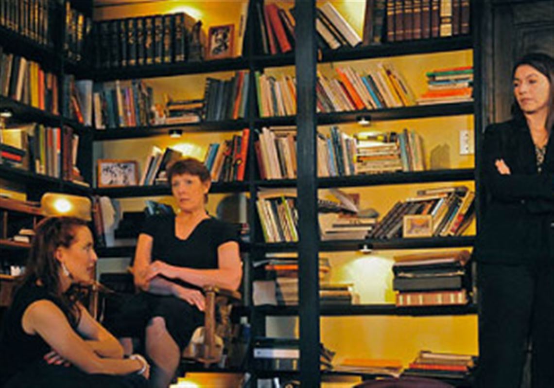 Three Weston sisters return home in the Playhouse Rep's "August: Osage County": from left, Meghan Malloy as Karen, Kathleen Turco-Lyon as Barbara and Elizabeth Ruelas as Ivy.