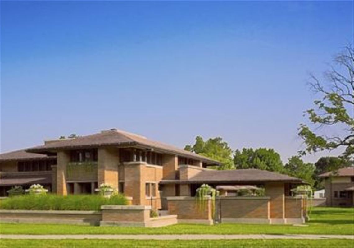Frank Lloyd Wright's Darwin Martin House is the centerpiece of a six-building complex. The Barton House is in the background on the right.