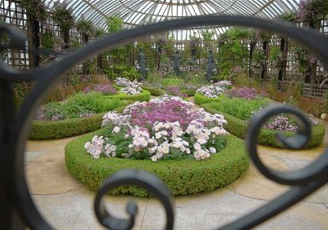 Colors in the lavender range dominate in the Broderie Room at Phipps.