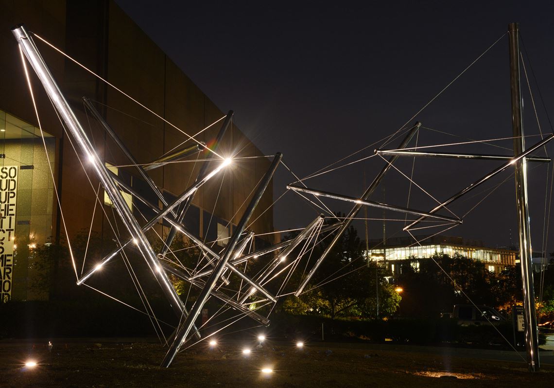 "Forest Devil" lit up and on display in its new home.