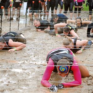 Head Banger obstacle  in the Mud on the Mountain race at Seven Springs.   