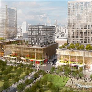 A rendering of Essex Crossing, a development on six acres of vacant land in New York's Lower East Side. One of the buildings would house a branch of The Andy Warhol Museum.