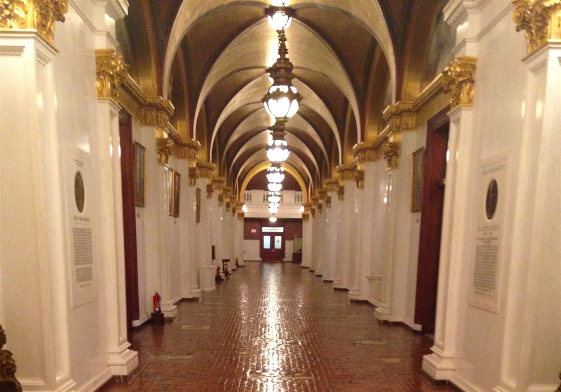 The Mercer tiles adorn the floor of a corridor at the state Capitol in Harrisburg.