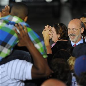 Gov.-elect Tom Wolf greets supporters at an election night event Nov. 4 in York, Pa.