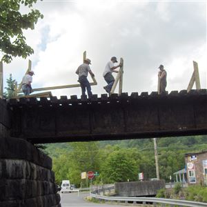In 2012, volunteers decked and railed a trestle in New Bethlehem on the Redbank Valley Trail. 