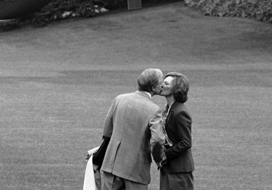 President Jimmy Carter and first lady Rosalynn Carter on the White House lawn in May 1979.