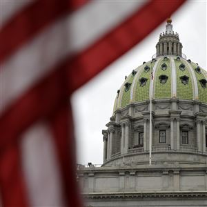 The Pennsylvania Capitol building. The state government finds itself in a puzzling sort of financial limbo.
