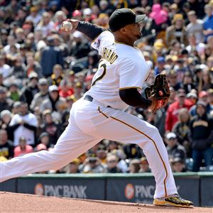 The Pirates' Francisco Liriano throws the first pitch of the season against the Cardinals April 3 at PNC Park. 