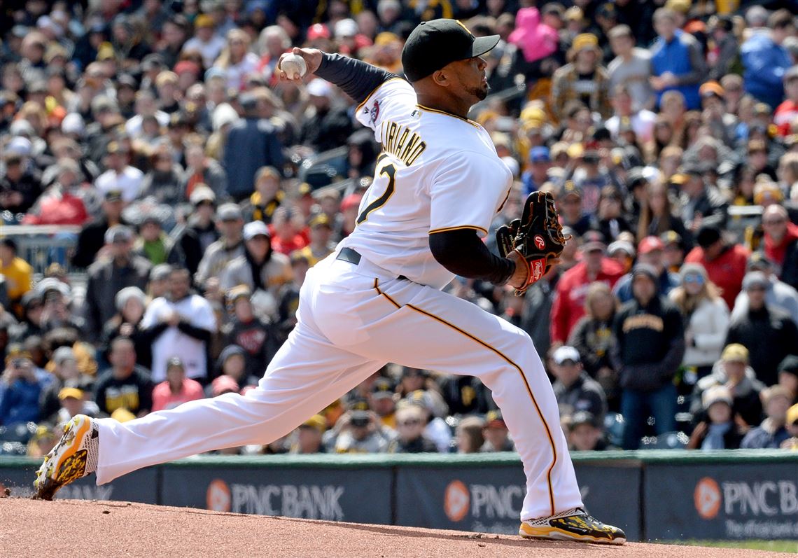 The Pirates' Francisco Liriano throws the first pitch of the season against the Cardinals April 3 at PNC Park. 