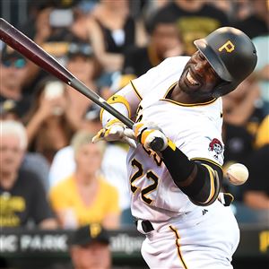 The Pirates' Andrew McCutchen is hit by Phillies starter Zach Eflin in the first inning Friday at PNC Park.