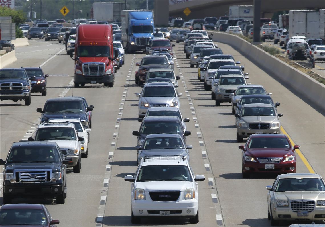 FILE - In this Friday, July 1, 2016, file photo, drivers work their way out of Dallas during rush hour. Motorists in parts of the country could pay a little more for gasoline in coming days because of the shutdown of a leaking pipeline in Alabama. Near Birmingham, Ala., work crews were trying Friday, Sept. 16, 2016, to repair the pipeline. Georgia-based Colonial Pipeline said most of the spilled gasoline has been corralled in a retention pond, and it downplayed any threat to public safety. Itâ€™s not clear when the leak started. It was detected Sept. 9. (AP Photo/LM Otero, File)