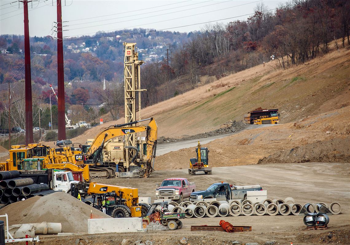 Workers prepare the site of a multibillion dollar petrochemical complex that Shell is building in Potter and Center townships in Beaver County on Nov. 14, 2016. The site spans about 400 acres.