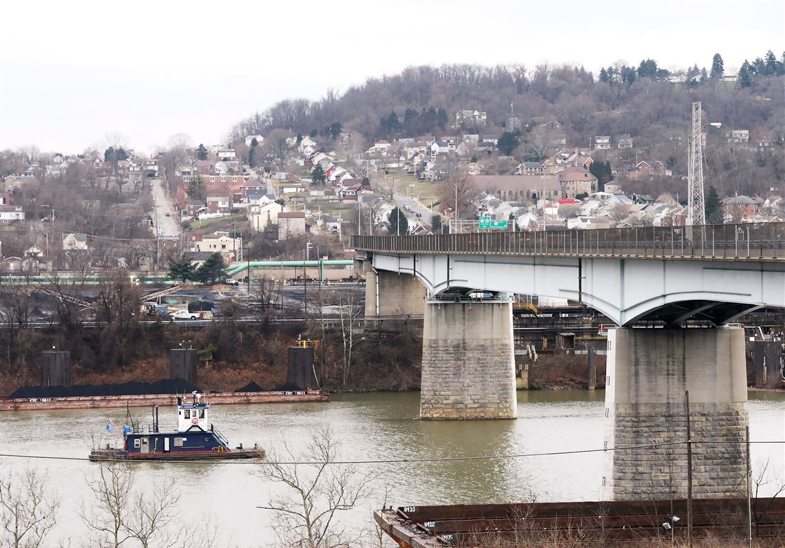 A view of the Wilson section of Clairton from across the Monongahela River in Glassport.