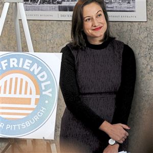 Laura Poskin, project manager for Age-Friendly Greater Pittsburgh, at Tuesday's presentation of the initiative's action plan.