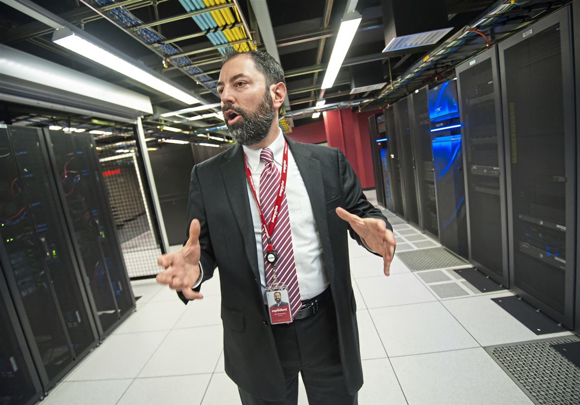 Expedient senior vice president Jonathan H. Rosenson of Shadyside talks in the company's data center computer room on Thursday at Nova Place in the former Allegheny Center mall on the North Side. 