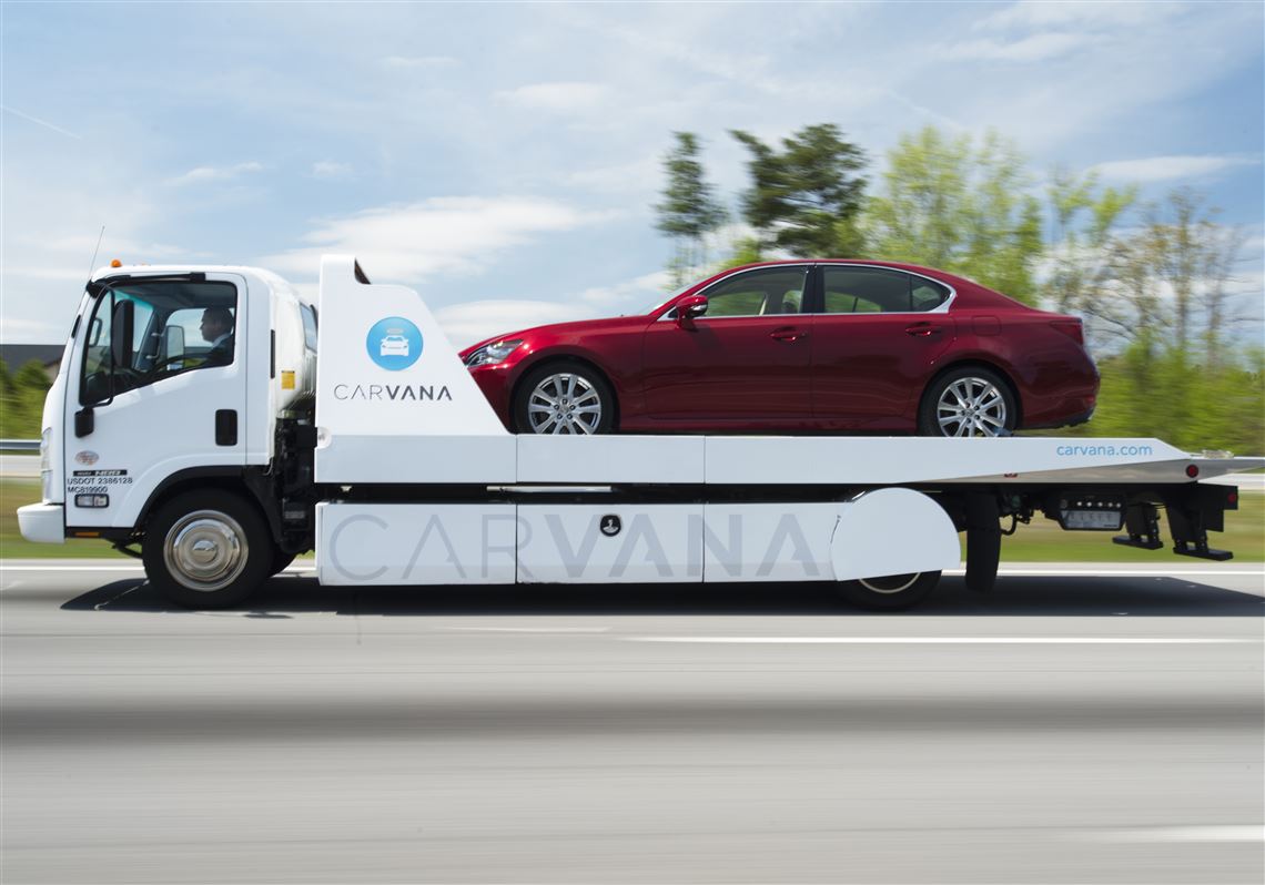 A Carvana car hauler