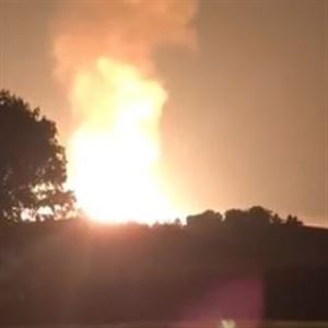 A view of the pipeline explosion in Moundsville, W.Va.