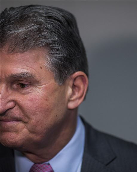 Sen. Joe Manchin, D-W.Va., on Capitol Hill in Washington on May 7, 2018. MUST CREDIT: Bloomberg photo by Zach Gibson.