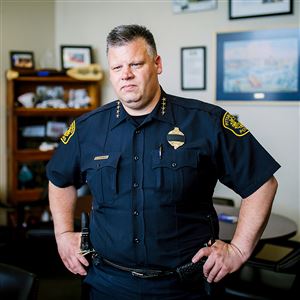 Pittsburgh Police Chief Scott Schubert during an interview at police headquarters on the North Side in 2017. 
