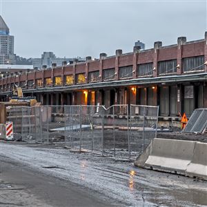 The Produce Terminal building is seen under construction, Wednesday, Jan. 2, 2019, in the Strip District. 