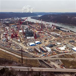 Construction continues on Royal Dutch Shell's petrochemical plant on Saturday, January 12, 2019 in Potter Township. 