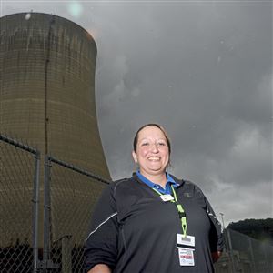 Amy Bowan, acting non-licensed operations training supervisor of First Energy is pictured Monday, July 22, 2019 at the Beaver Valley Power Station  in Shippingport. 