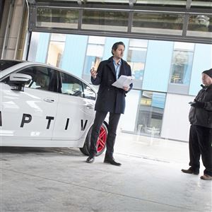  Karl Iagnemma, president of Aptiv Autonomous Mobility officially opens their new technology center at Mill 19 at the Hazelwood Green Wednesday  in Pittsburgh.
