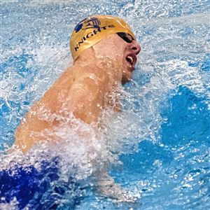 Norwin’s Ethan Tulenko heads to the wall during the 200-yard freestyle at the WPIAL Class 3A swimming championships Thursday at Joe C. Trees Pool in Oakland. Tulenko won the event, one of two individual gold medals Thursday.