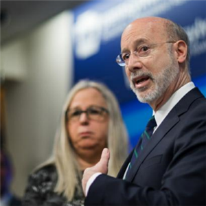 Gov. Tom Wolf and Secretary of Health Rachel Levine.