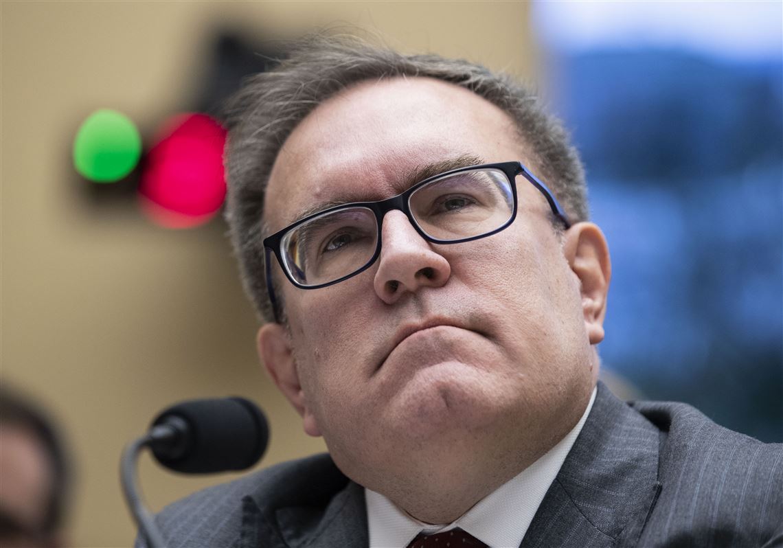 In this Feb. 27, 2020, file photo, Environmental Protection Agency Administrator Andrew Wheeler pauses as he testifies during a House Environment and Climate Change Subcommittee hearing on Capitol Hill in Washington.