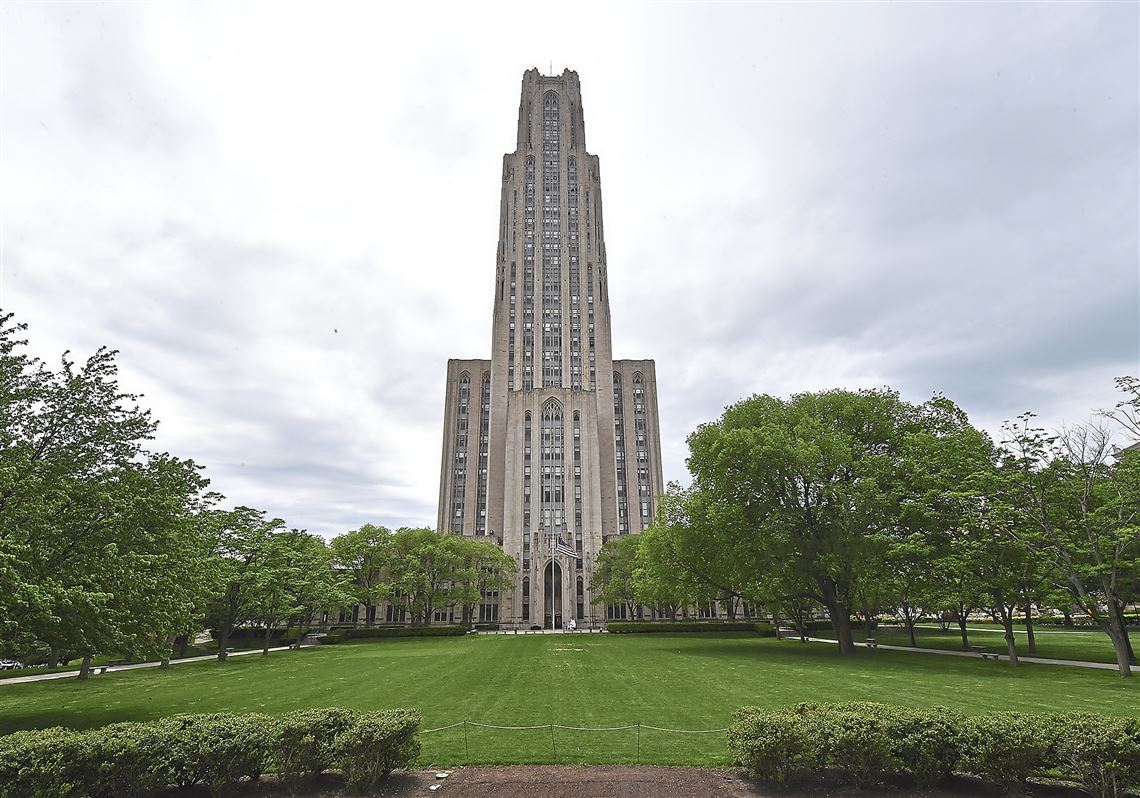 The Cathedral of Learning on the University of Pittsburgh's main campus in May 2020 in Oakland.   