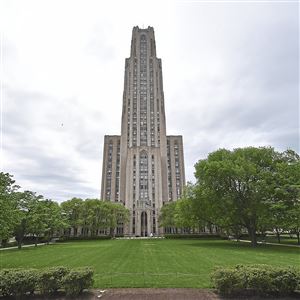 The Cathedral of Learning on the University of Pittsburgh's main campus in May 2020 in Oakland.   