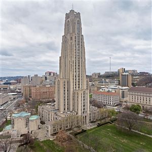 The Cathedral of Learning on the campus of the University of Pittsburgh on Tuesday, Dec. 8, 2020, in Oakland