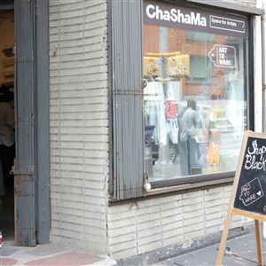 Lesley Ware in the doorway of her Art to Ware pop-up shop in New York City's West Village.