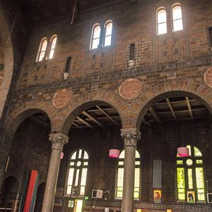 This is Red, an advertising agency and event venue, retained the arches, columns and other architectural elements of St. Michael’s Slovakian Roman Catholic Church. It is one of 20 stops on Saturday's Homestead neighborhood tour organized by Doors Open Pittsburgh. 