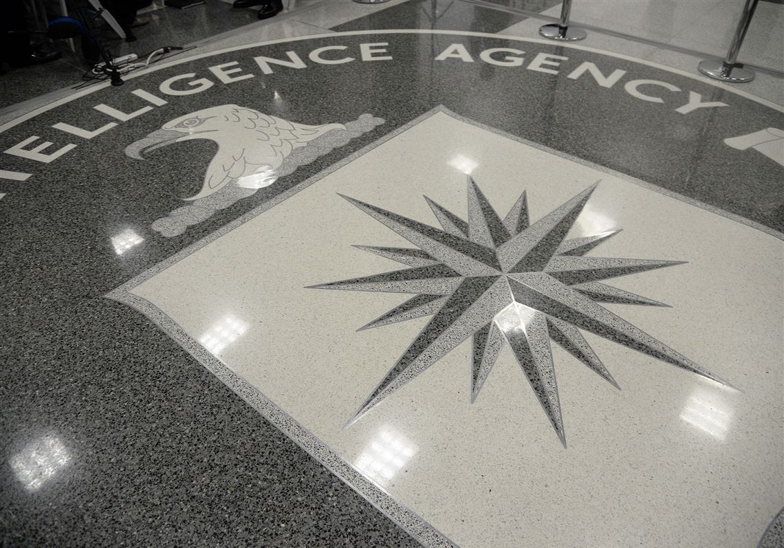 The seal of the Central Intelligence Agency is seen on the floor at CIA headquarters in Langley, Virginia.