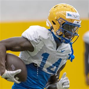 University of Pittsburgh wide receiver Konata Mumpfield during practice at the UPMC Rooney Sports Complex on the South Side Wednesday, Aug. 17, 2022.