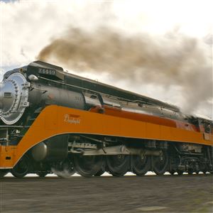 The Daylight 4449 steam locomotive races along the Columbia River Gorge in Washington state in the Imax documentary 