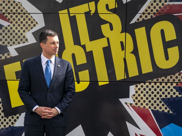 US Secretary of Transportation Pete Buttigieg at an event focused on federal funding for bridges and infrastructure projects in the Pittsburgh region in early January. Mr. Buttigieg admitted that his vision for the much-hyped computer tool wasn’t exactly sexy.