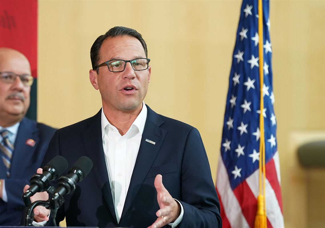 Gov. Josh Shapiro speaks at Carnegie Mellon University earlier this year. On Monday, he will speak at an AI Horizons summit Monday in Pittsburgh to give an update on the AI executive order he signed last fall. 