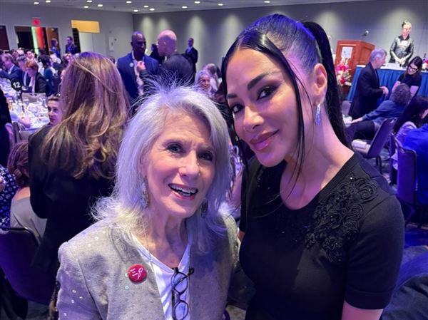 Pittsburgh native producer Jamie deRoy, left, with "Sunset Boulevard" actor and musical artist Nicole Scherzinger. 