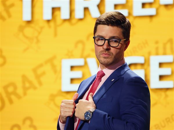 Kyle Dubas of the Pittsburgh Penguins attends the 2023 NHL Draft at the Bridgestone Arena on June 28, 2023 in Nashville, Tennessee. 