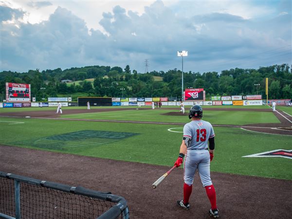 T.J. Ward prepares to bat during a game between the Washington Wild Things and New Jersey Jackals. The Wild Things stadium, 31 miles south of PNC Park, holds about 3,200 people.