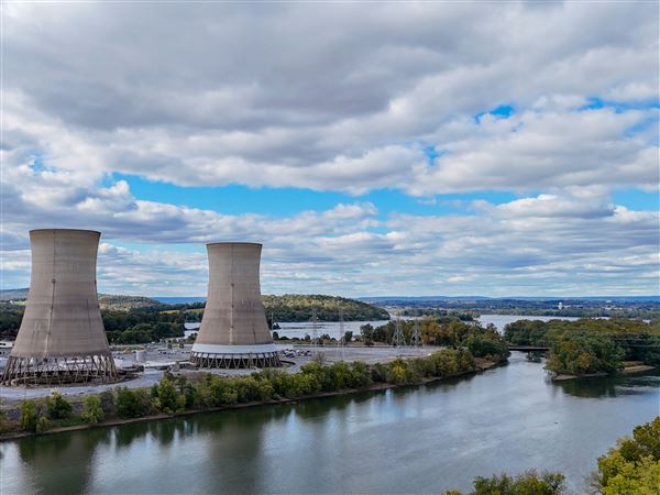 This photo shows the Three Mile Island nuclear power plant in central Pennsylvania. On Tuesday, the organization that oversees the power grid in Pennsylvania and 12 others states released results of its latest 'capacity auction.'