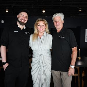 David Mielnicki, left, and Debbie and Jerry Santucci, owners of Cafe Notte in Emsworth. 