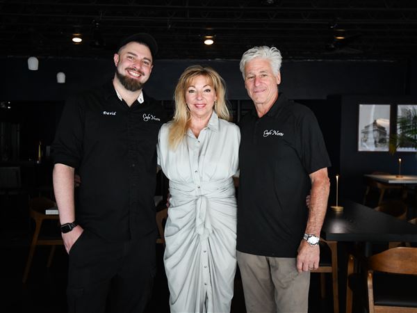 David Mielnicki, left, and Debbie and Jerry Santucci, owners of Cafe Notte in Emsworth. 